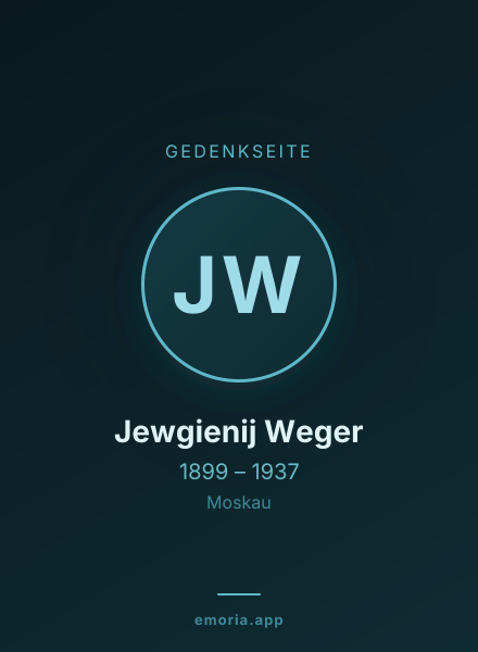 Gedenkportrait von Jewgienij Weger