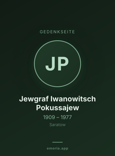Gedenkportrait von Jewgraf Iwanowitsch Pokussajew