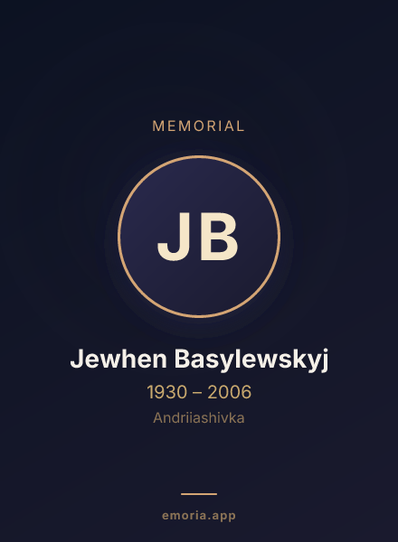 Memorial portrait of Jewhen Basylewskyj