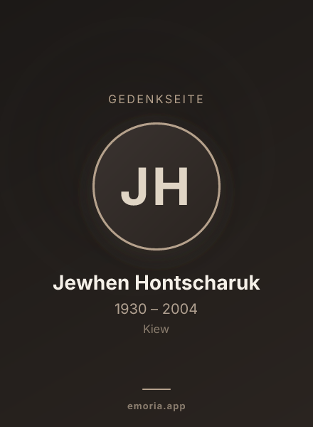 Gedenkportrait von Jewhen Hontscharuk