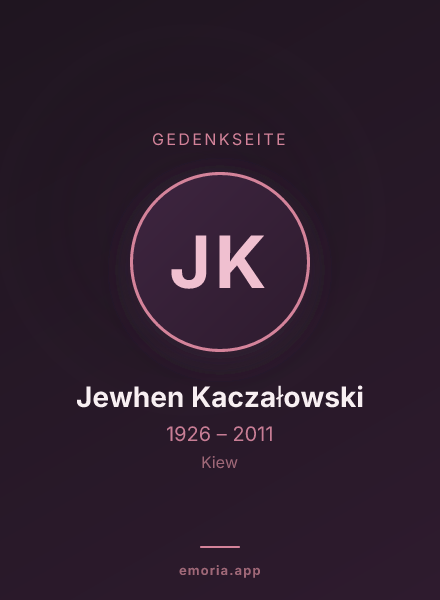 Gedenkportrait von Jewhen Kaczałowski