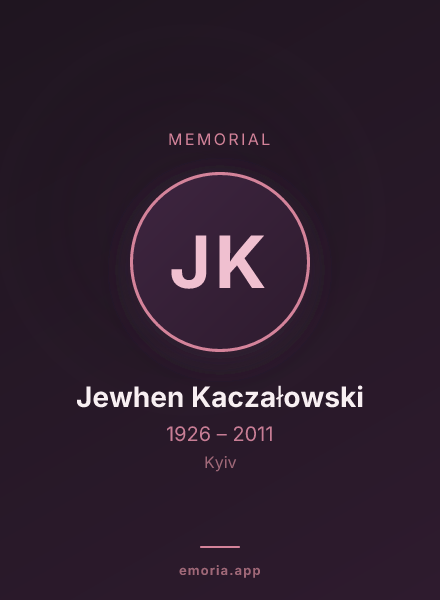 Memorial portrait of Jewhen Kaczałowski