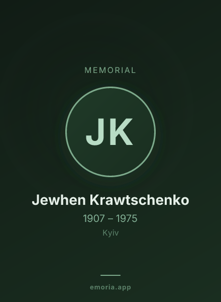 Memorial portrait of Jewhen Krawtschenko