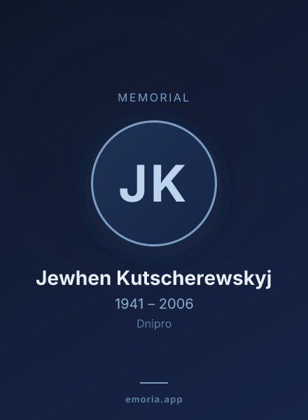 Memorial portrait of Jewhen Kutscherewskyj