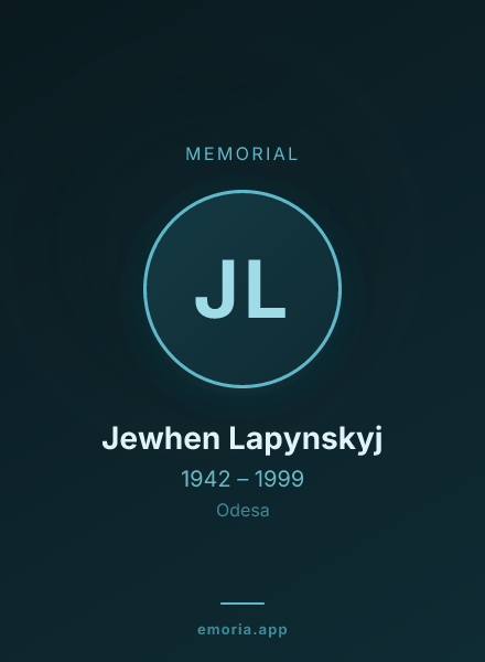 Memorial portrait of Jewhen Lapynskyj