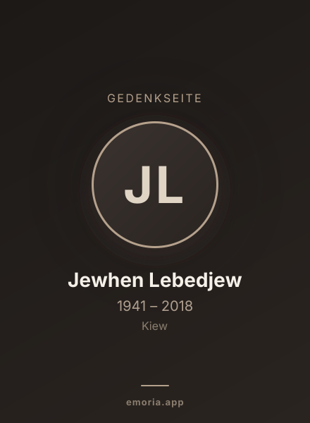 Gedenkportrait von Jewhen Lebedjew