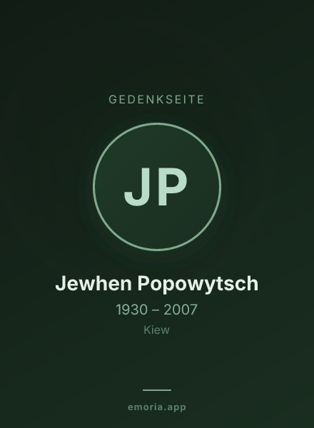 Gedenkportrait von Jewhen Popowytsch