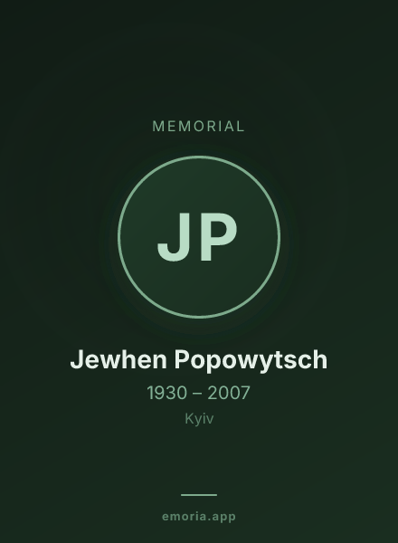 Memorial portrait of Jewhen Popowytsch
