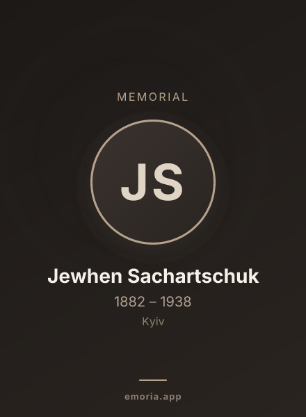 Memorial portrait of Jewhen Sachartschuk
