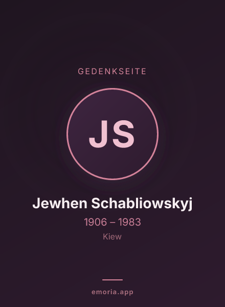 Gedenkportrait von Jewhen Schabliowskyj
