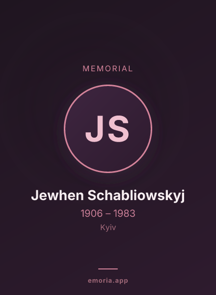 Memorial portrait of Jewhen Schabliowskyj