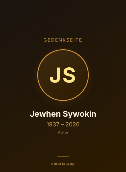 Gedenkportrait von Jewhen Sywokin
