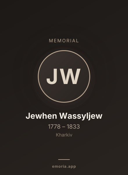 Memorial portrait of Jewhen Wassyljew