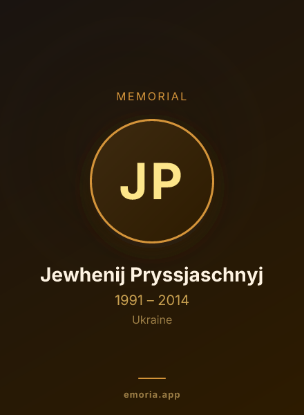 Memorial portrait of Jewhenij Pryssjaschnyj