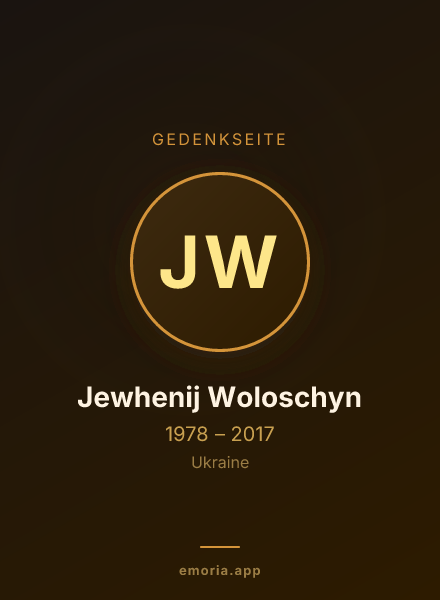 Gedenkportrait von Jewhenij Woloschyn