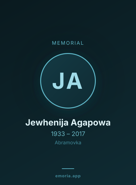 Memorial portrait of Jewhenija Agapowa