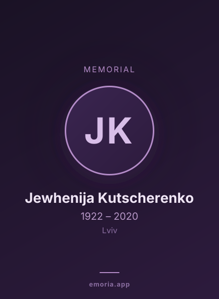 Memorial portrait of Jewhenija Kutscherenko