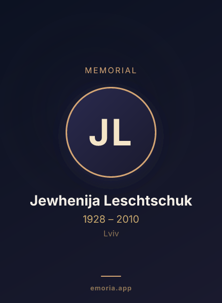 Memorial portrait of Jewhenija Leschtschuk