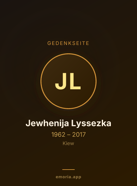 Gedenkportrait von Jewhenija Lyssezka