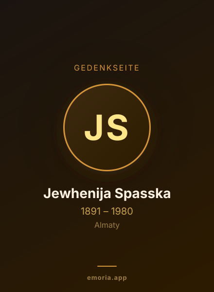 Gedenkportrait von Jewhenija Spasska