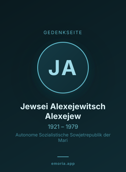 Gedenkportrait von Jewsei Alexejewitsch Alexejew