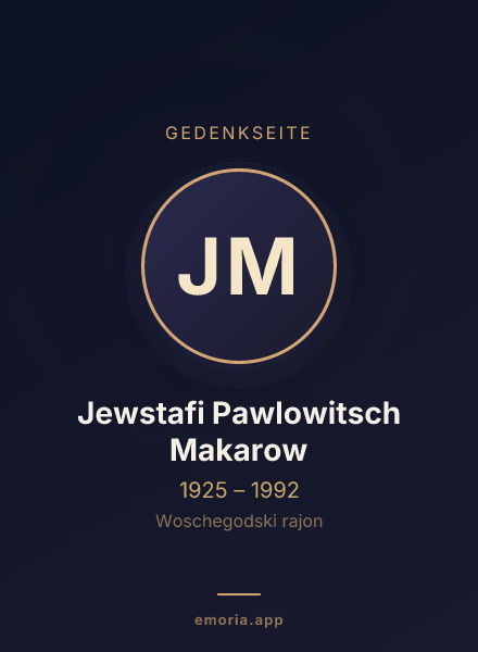 Gedenkportrait von Jewstafi Pawlowitsch Makarow