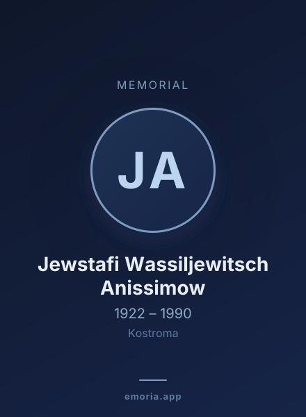Memorial portrait of Jewstafi Wassiljewitsch Anissimow