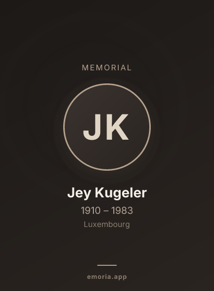 Memorial portrait of Jey Kugeler