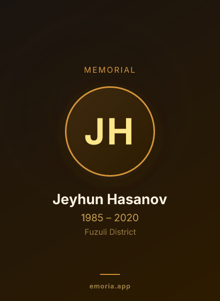 Memorial portrait of Jeyhun Hasanov