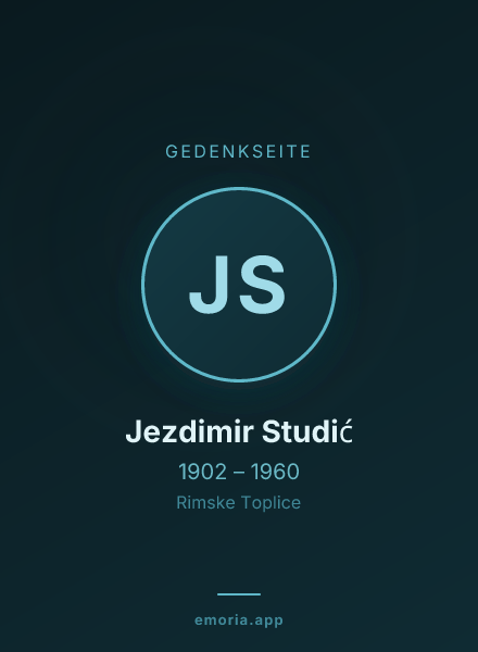 Gedenkportrait von Jezdimir Studić