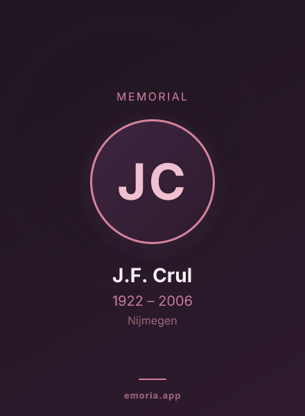 Memorial portrait of J.F. Crul