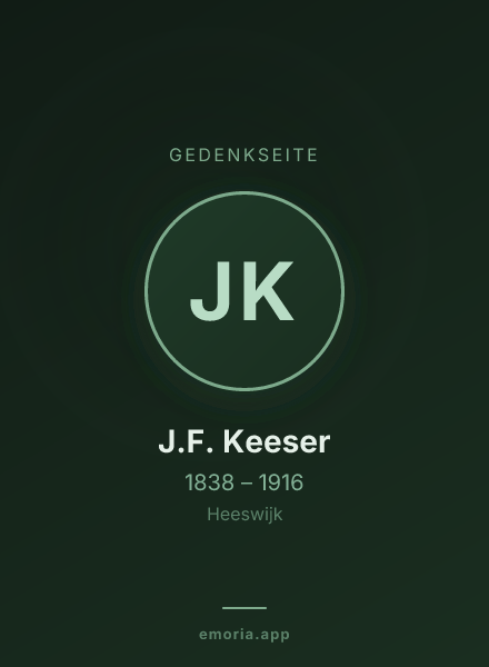 Gedenkportrait von J.F. Keeser