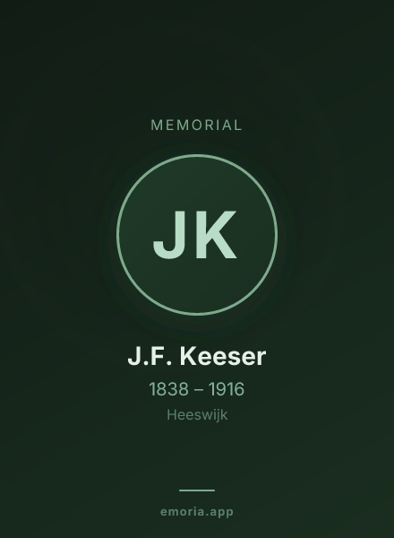 Memorial portrait of J.F. Keeser