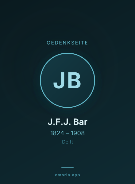 Gedenkportrait von J.F.J. Bar