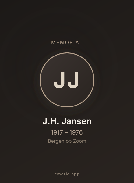 Memorial portrait of J.H. Jansen