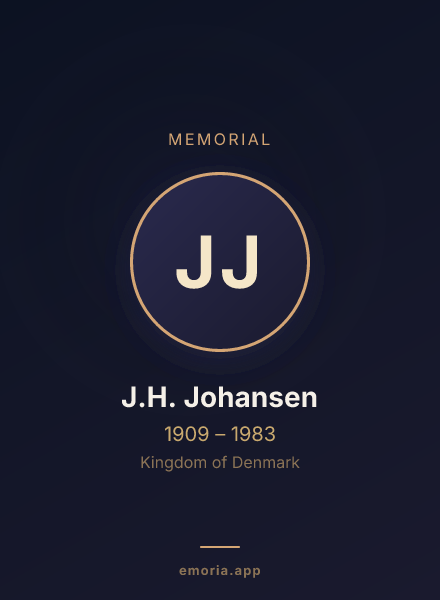 Memorial portrait of J.H. Johansen