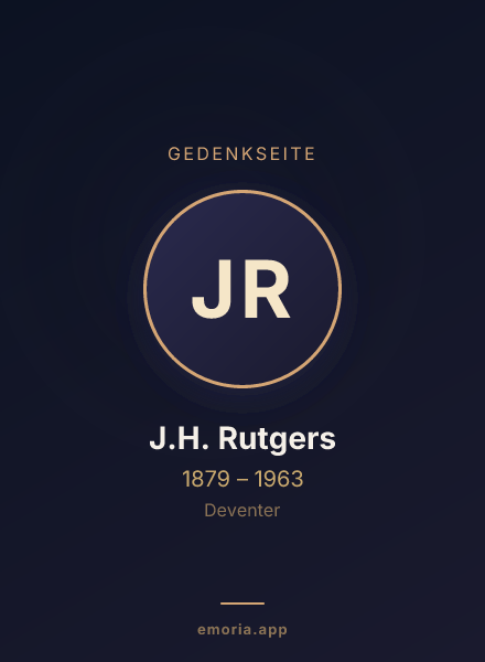 Gedenkportrait von J.H. Rutgers