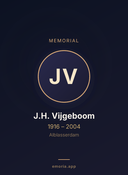 Memorial portrait of J.H. Vijgeboom
