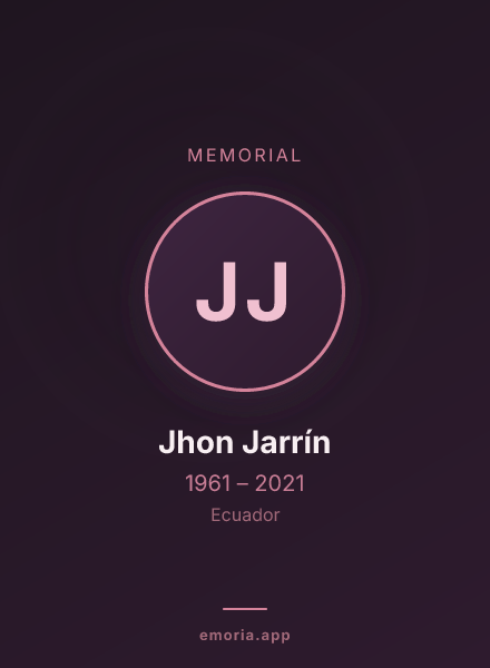 Memorial portrait of Jhon Jarrín
