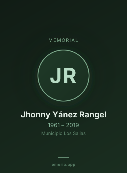 Memorial portrait of Jhonny Yánez Rangel