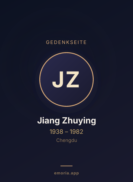 Gedenkportrait von Jiang Zhuying