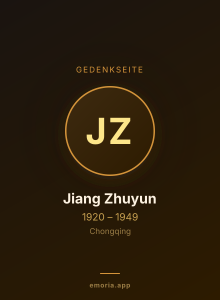 Gedenkportrait von Jiang Zhuyun
