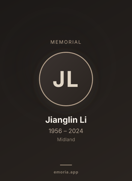 Memorial portrait of Jianglin Li