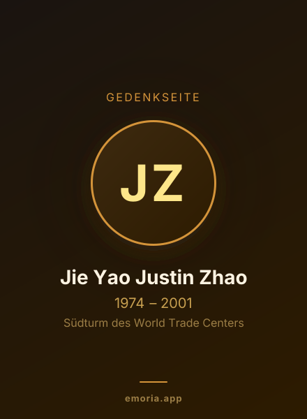 Gedenkportrait von Jie Yao Justin Zhao