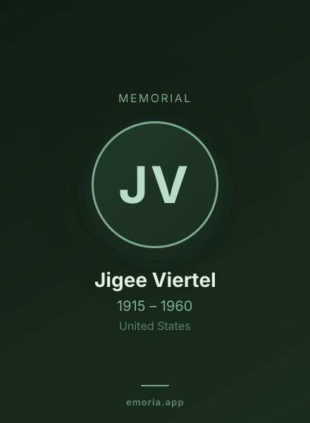 Memorial portrait of Jigee Viertel