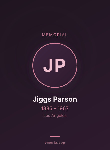 Memorial portrait of Jiggs Parson