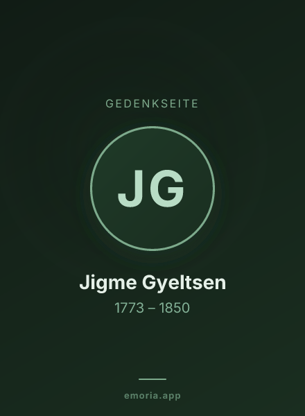 Gedenkportrait von Jigme Gyeltsen