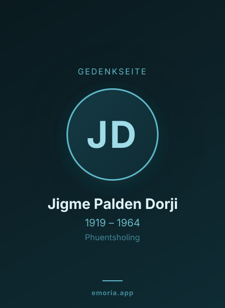Gedenkportrait von Jigme Palden Dorji