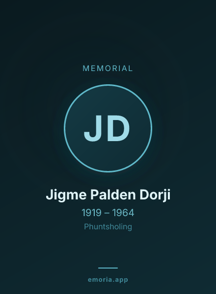 Memorial portrait of Jigme Palden Dorji