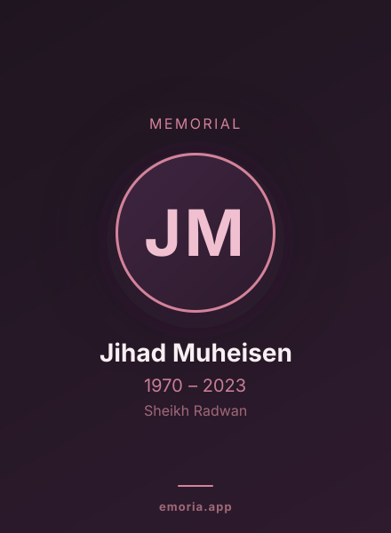 Memorial portrait of Jihad Muheisen